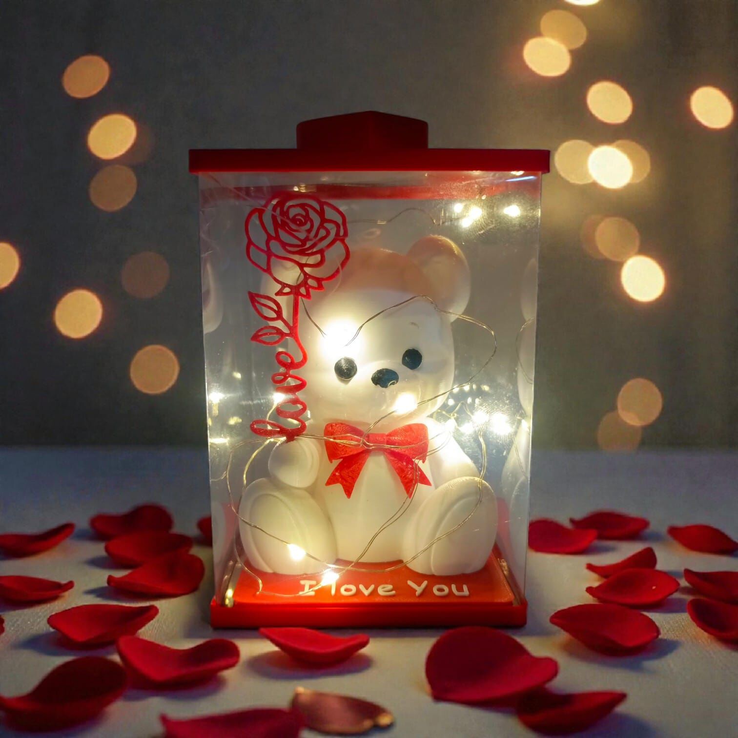 Işıklı I Love You Ayıcık Biblo (Kutulu)