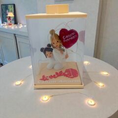 Işıklı Anne Kız -Canım Annem Yazılı Balonlu Biblo (Kutulu)