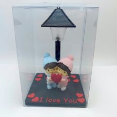 Lambalı Kalp Tutan Bıdık çift Biblo (Kutulu)