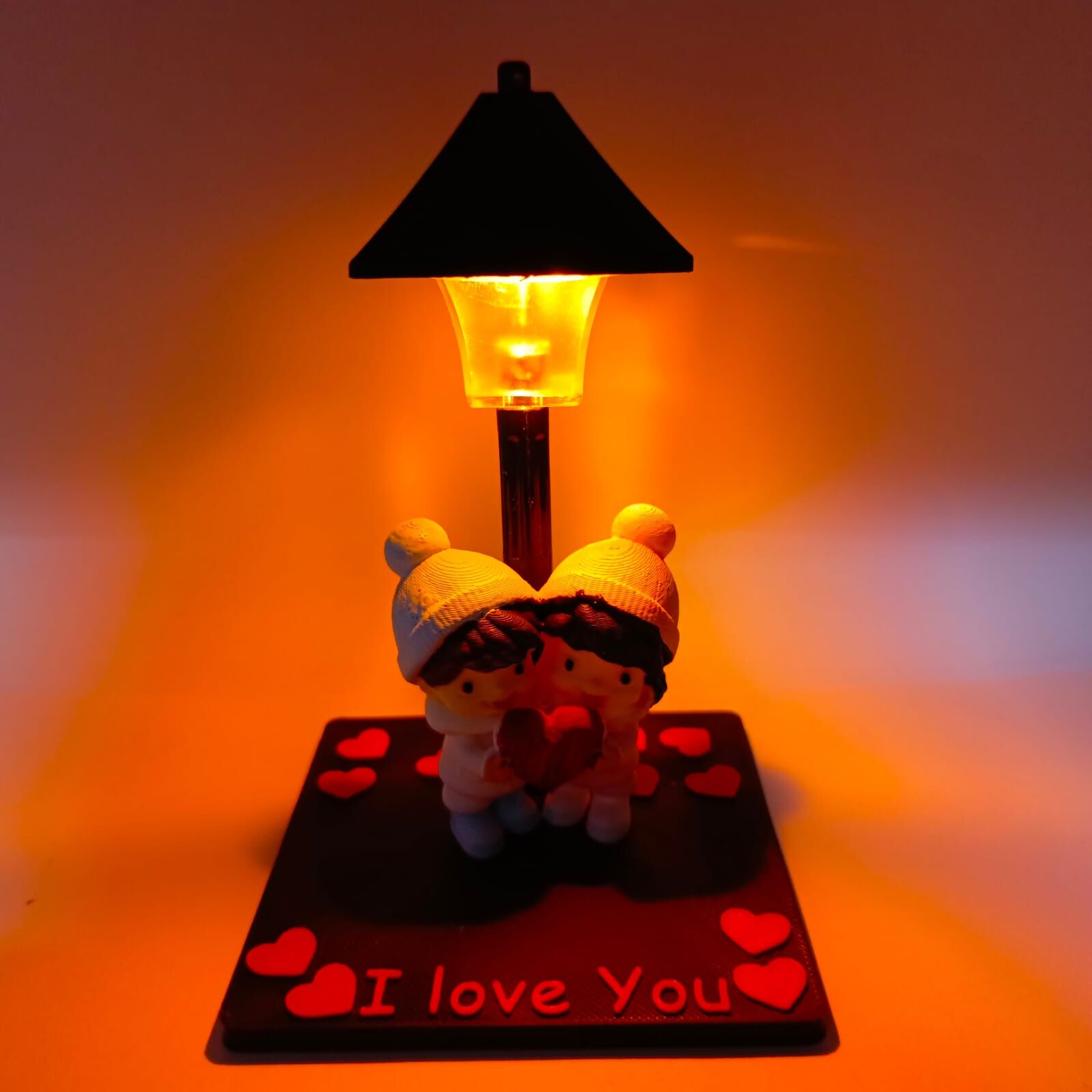 Lambalı Kalp Tutan Bıdık çift Biblo (Kutulu)