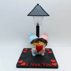 Lambalı Kalp Tutan Bıdık çift Biblo (Kutulu)