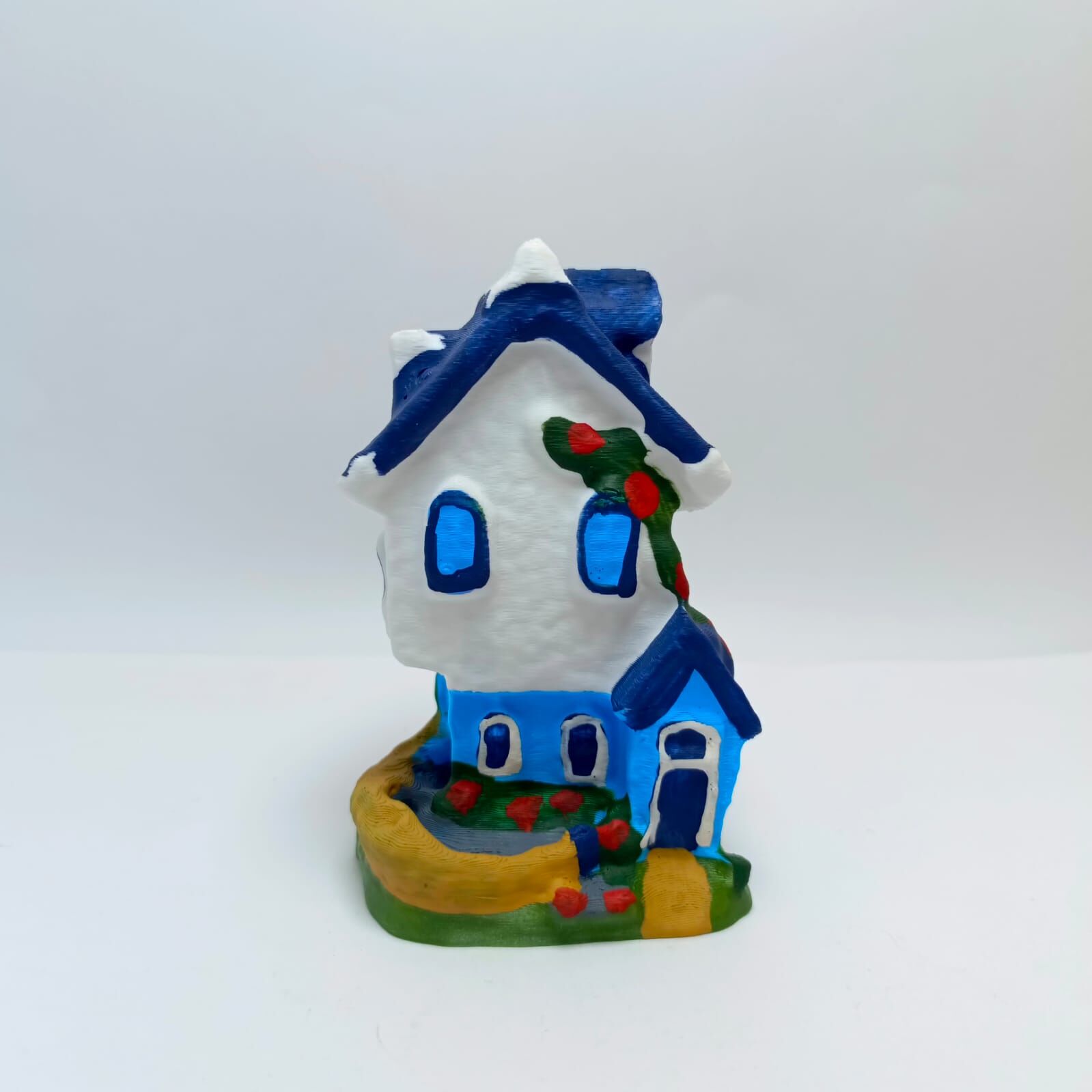 Villa Büyük Ev Figürü-Mavi-Teraryum Malzemesi