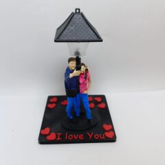 Lambalı Selfie Çekilen Çift Biblo (Kutulu)