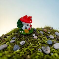 Merdivenli Mantar Ev -Kırmızı-Teraryum Malzemesi