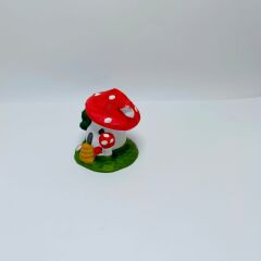 Merdivenli Mantar Ev -Kırmızı-Teraryum Malzemesi