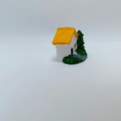 Mini Çam Ağaçlı Ev -Sarı-Teraryum Malzemesi