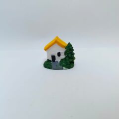 Mini Çam Ağaçlı Ev -Sarı-Teraryum Malzemesi