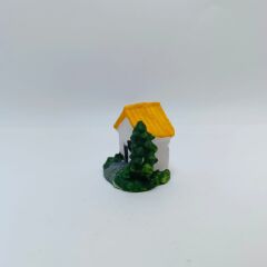 Mini Çam Ağaçlı Ev -Sarı-Teraryum Malzemesi