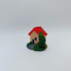 Mini Çam Ağaçlı Ev -Kırmızı-Teraryum Malzemesi