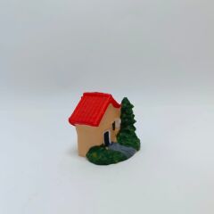 Mini Çam Ağaçlı Ev -Kırmızı-Teraryum Malzemesi