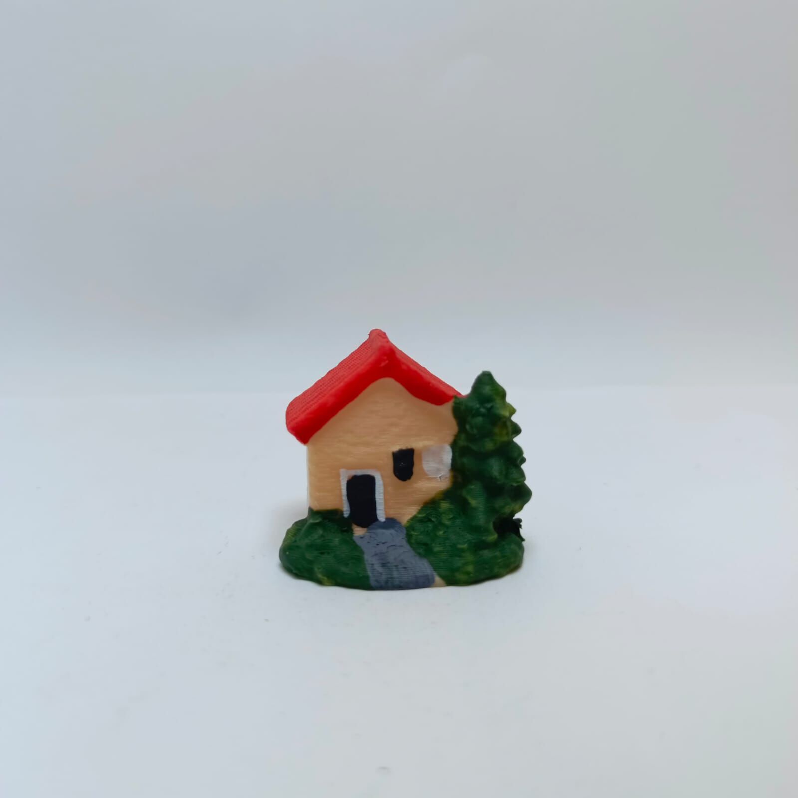 Mini Çam Ağaçlı Ev -Sarı-Teraryum Malzemesi