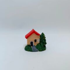 Mini Çam Ağaçlı Ev -Sarı-Teraryum Malzemesi