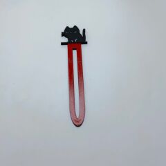 Kara Kedili Kırmızı Çubuklu - Kitap Ayracı