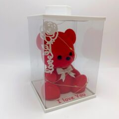 Işıklı I Love You Ayıcık Biblo (Kutulu)-(Kırmızı)