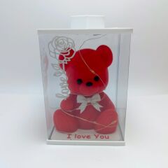 Işıklı I Love You Ayıcık Biblo (Kutulu)-(Kırmızı)