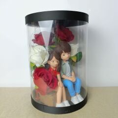 Seni Seviyorum Yazılı -Işıklı -Biblolu Kutu Güller