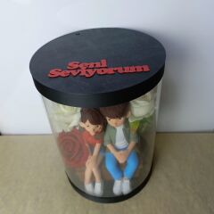 Seni Seviyorum Yazılı -Işıklı -Biblolu Kutu Güller