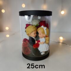 Sevgili Biblolu-Işıklı-Kutulu Güller 25cm