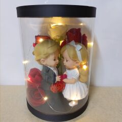 Sevgili Biblolu-Işıklı-Kutulu Güller 25cm