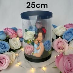 Işıklı Canım Annem Kutu Güller 25cm-Anneler Günü Hediyesi(Anne Oğul)