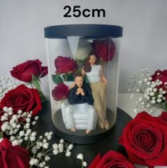 Daima Yanındayım-Biblolu Işıklı Kutu Güller 25cm