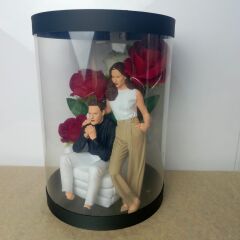 Daima Yanındayım-Biblolu Işıklı Kutu Güller 25cm