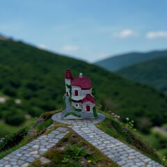 Tek Kubbeli Ev -Gri- Teraryum Malzemesi