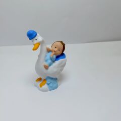 Şapkalı Leylekli Bebek -Mavi- Teraryum Malzemesi