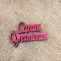 Canım Öğretmenim yazısı(Kırmızı-Ahşap)