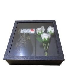 Anneler Günü Hediyesi Güllü Vazo Seti-Siyah