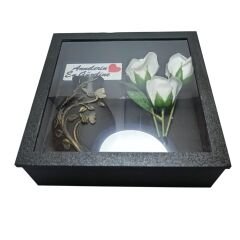 Anneler Günü Hediyesi Güllü Vazo Seti-Siyah