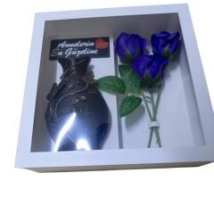 Anneler Günü Hediyesi Güllü Vazo Seti-Beyaz