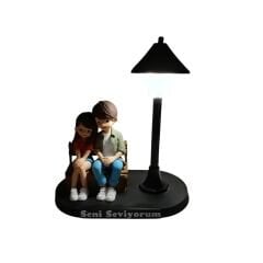 Minyatür Sokak Lambalı Sevimli Sevgililer