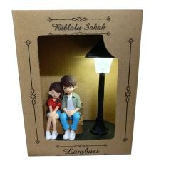 Minyatür Sokak Lambalı Sevimli Sevgililer