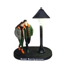 Minyatür Sokak Lambalı -Yürüyen Çift