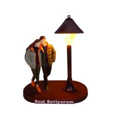 Minyatür Sokak Lambalı -Yürüyen Çift