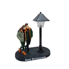 Minyatür Sokak Lambalı -Yürüyen Çift