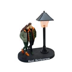 Minyatür Sokak Lambalı -Yürüyen Çift