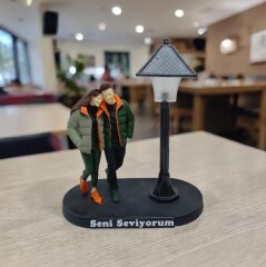 Minyatür Sokak Lambalı -Yürüyen Çift