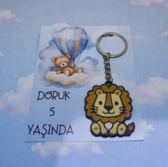 Doğum Günü  Hediyelik-Aslan Anahtarlık-10 lu