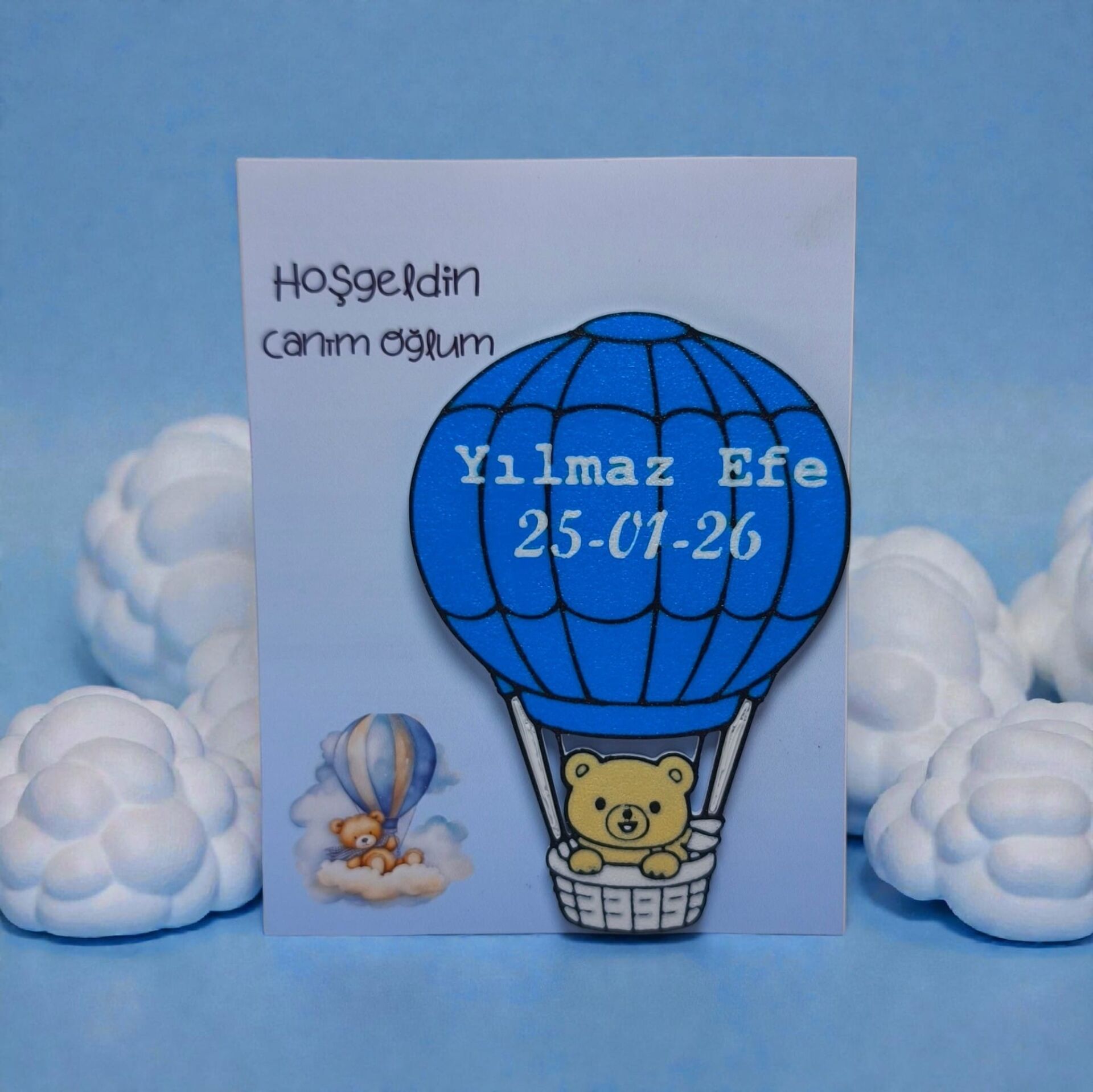 Yenidoğan Hediyelik-Balonlu Ayı  Magnet- 20 li