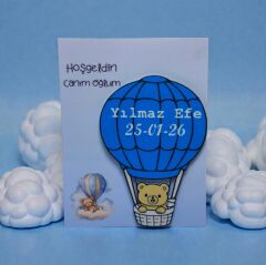 Yenidoğan Hediyelik-Balonlu Ayı  Magnet- 20 li