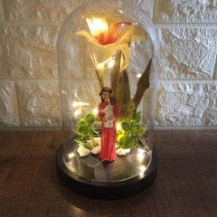 Anneler Günü Işıklı Ters Fanus Teraryum