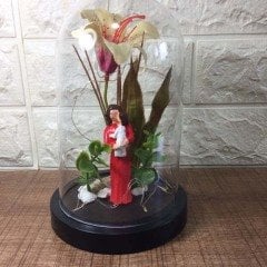 Anneler Günü Işıklı Ters Fanus Teraryum