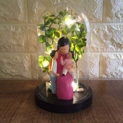 Anneler Günü Hediyesi Işıklı Ters Fanus Teraryum