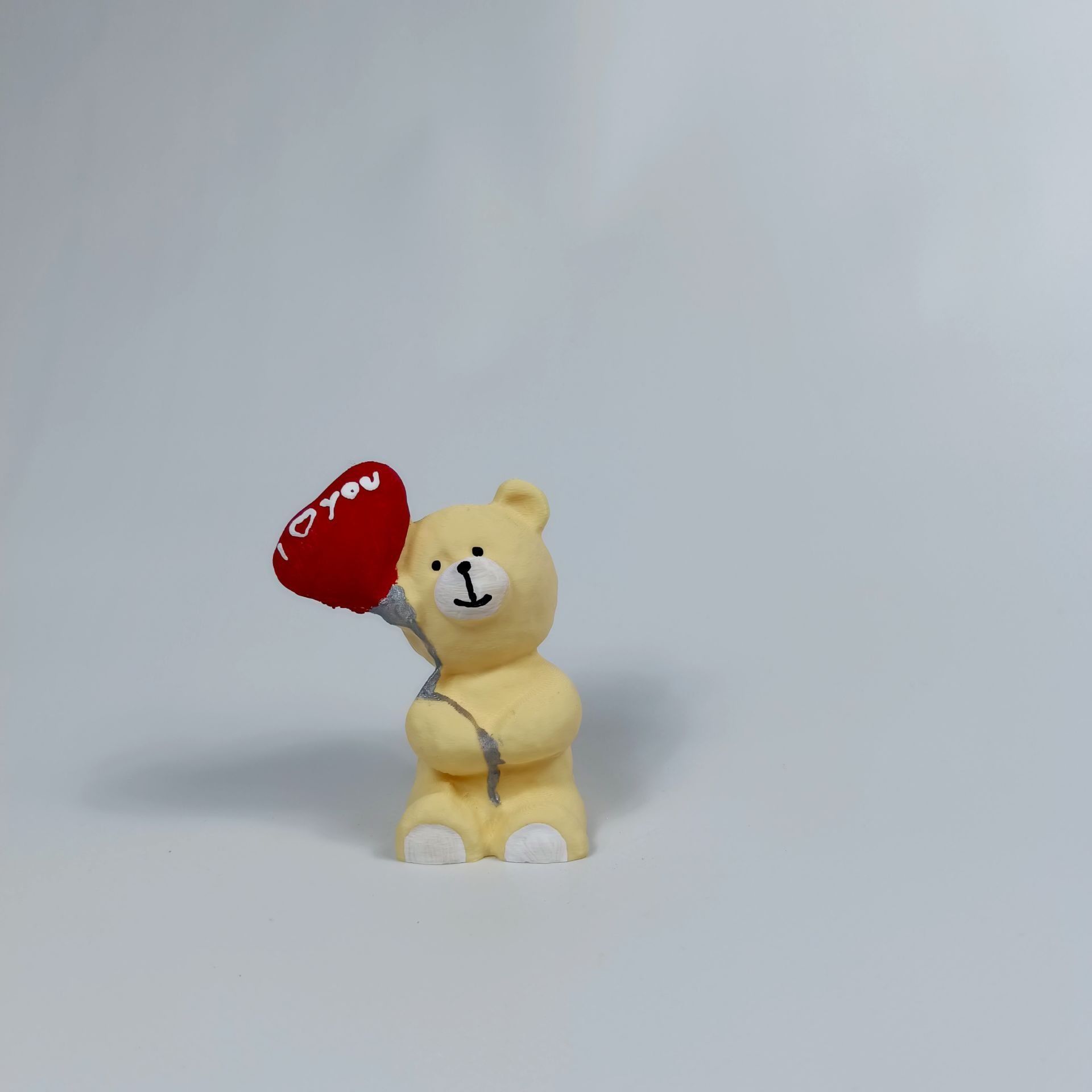I Love You Balonlu Ayıcık Bej 9cm - Teraryum Malzemesi