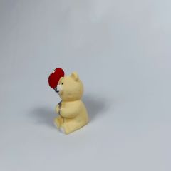 I Love You Balonlu Ayıcık Bej 9cm - Teraryum Malzemesi