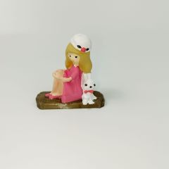 Şapkalı Kız - Pembe  - Teraryum Malzemesi