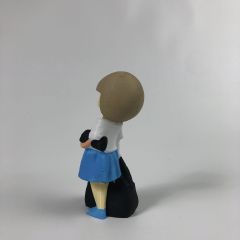 Bayan Figürü  Küt Saçlı Mavi Etekli - Teraryum Malzemesi