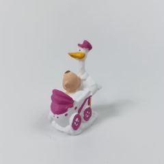 Leylekli Arabalı Bebek - Pembe - Teraryum malzemesi